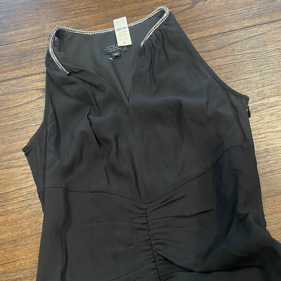 NWT J.Crew Collection Sz 2 Black Full-Length Embellished Ruched Dress CD510 - Picture 7 of 15